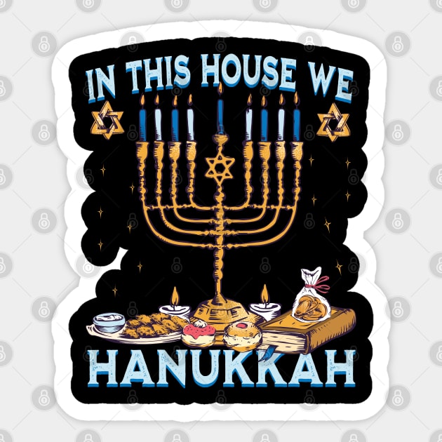 In this house we hanukkah Sticker by Emmi Fox Designs